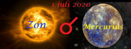 Zon conjunct Mercurius - 1 juli 2020