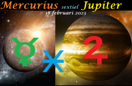 Mercurius sextiel Jupiter - 18 februari 2023