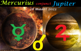 Mercurius conjunct Jupiter - 28 maart 2023