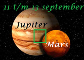 Mars vierkant Jupiter 11 t/m 13 september
