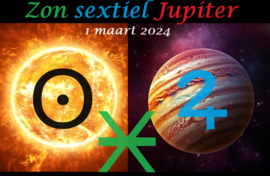 Zon sextiel Jupiter  - 1 maart 2024