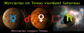 Mercurius en Venus vierkant Saturnus - 25 april 2021