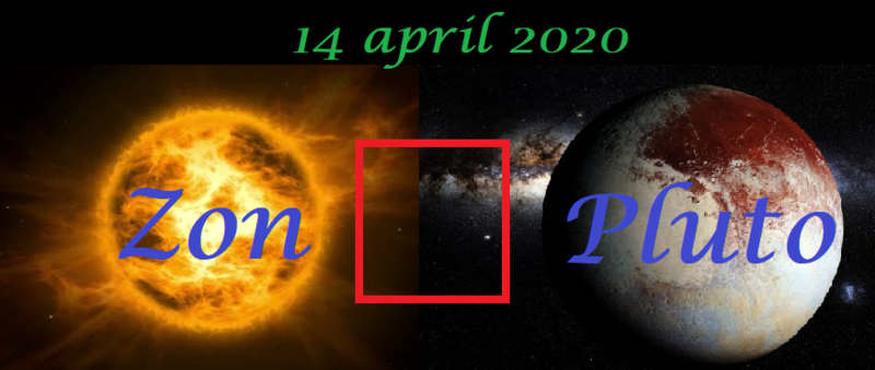 Zon vierkant Pluto - 14 april 2020