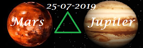 Mars driehoek Jupiter 25-07-2019