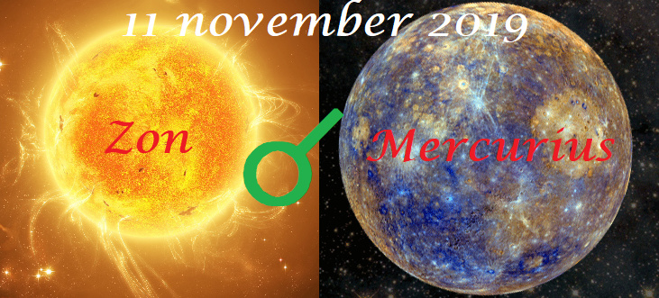 Zon conjunct Mercurius - 11 november 2019