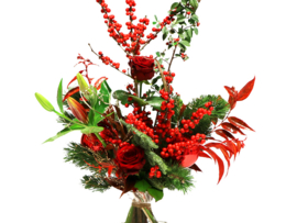 Rood Kerst boeket