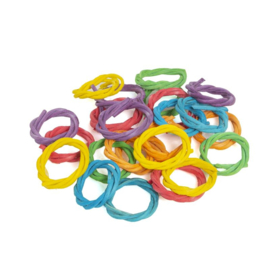 DIY - set 24 st gekleurd wilgenhouten ringen 3 cm