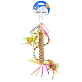 Colourful spiral pendant in straw
