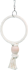 ronde touwschommel opstapring 19 cm met houten kraal