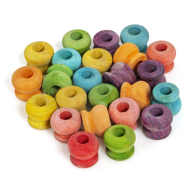 DIY - set van 24 kleurige knopvormige blokjes