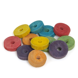 DIY - 12 stuks gekleurde ronde houten schijven