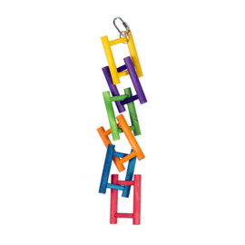 Colourful wooden bird ladder