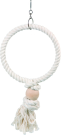 ronde touwschommel opstapring 23.5 cm met houten kraal