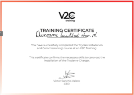 V2C Trydan PRO 22kW laadunit installatie klein