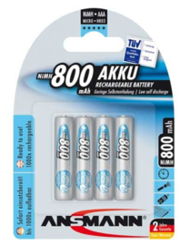 oplaadbare batterijen micro AAA 800mAh NiMH