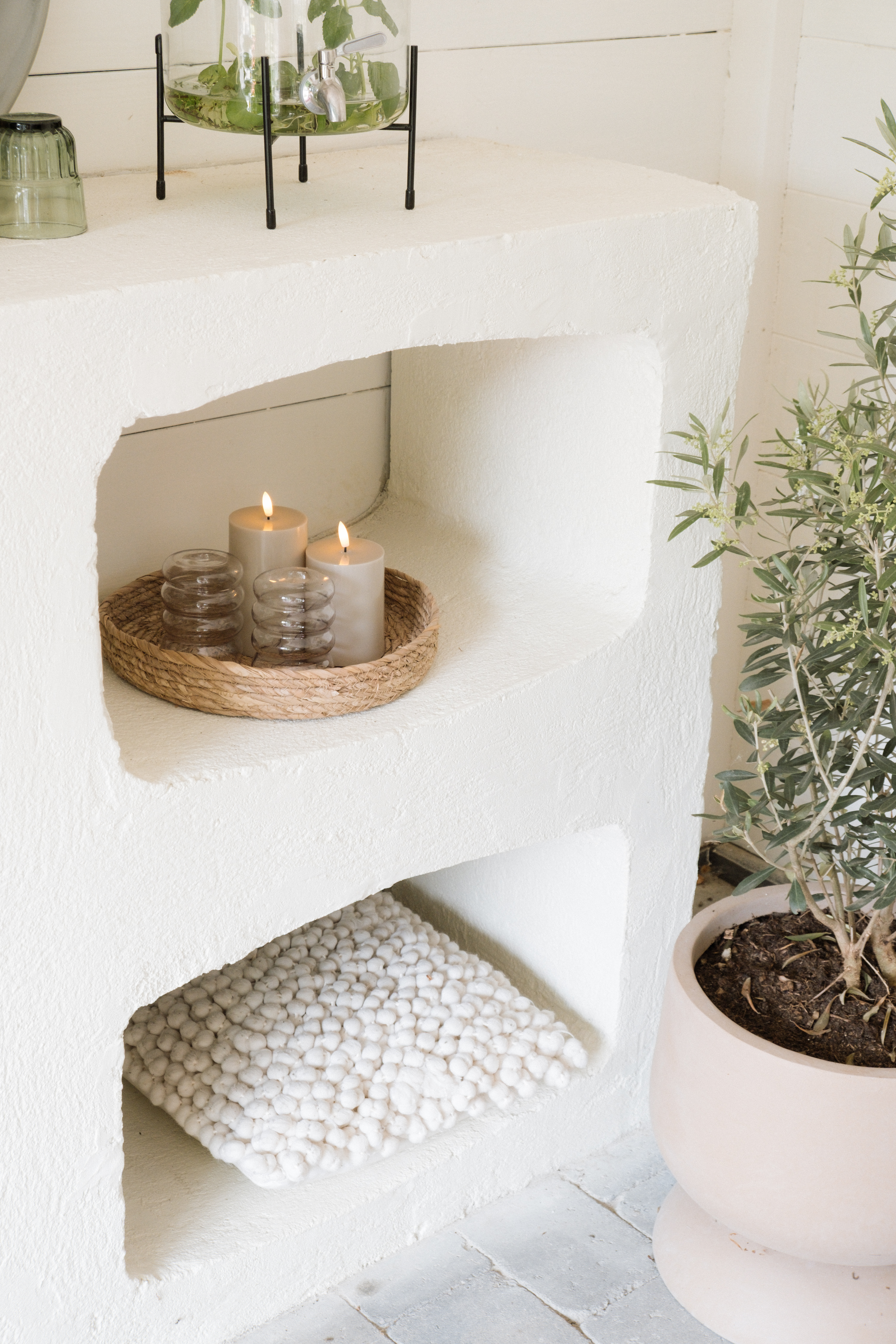 Outdoor led stomp kaarsen set | Taupe