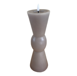 Zandloper ledkaars | Taupe | L