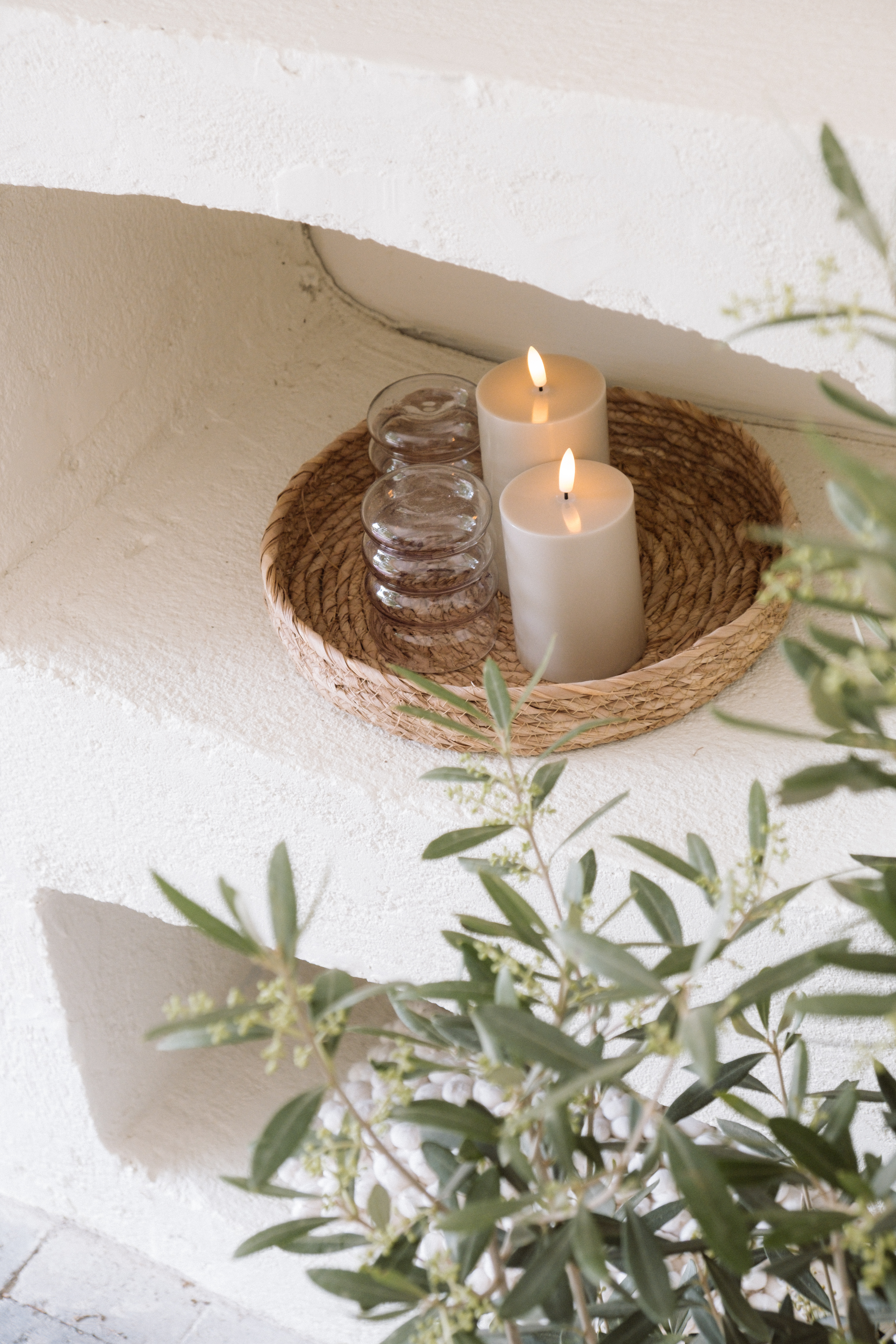 Outdoor led stomp kaarsen set | Taupe