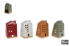 Theelichthouder huisje | 4 kleuren | S