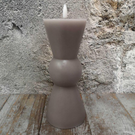 Zandloper ledkaars | Taupe | M