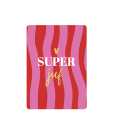 Cadeau kaartje Super Juf A7 | om zelf te schrijven