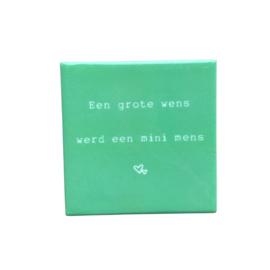 Tegeltje Een grote wens werd een mini mens