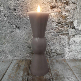 Zandloper ledkaars | Taupe | L