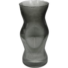 Vaas glas Ribbel | Grey