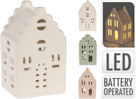 Set van 3 pastel led huisjes
