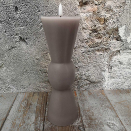 Zandloper ledkaars | Taupe | L