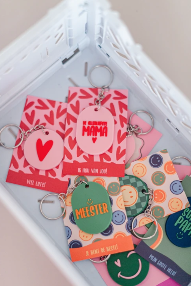 Sleutelhanger hartje | Juf & meester cadeau