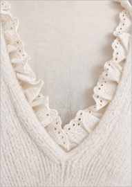 Trui Alexis broderie off white