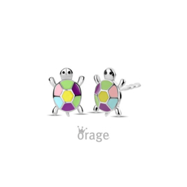 Orage Kids zilveren oorbellen schildpadjes