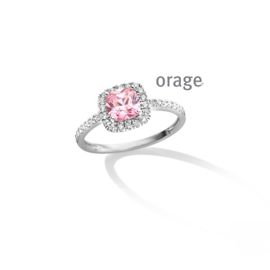 Orage zilveren ring met roze cubic zirconia