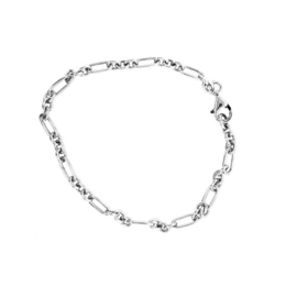 Zilveren armband in een forçat-figaro III schakel
