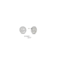 Orage Teenz zilveren oorbellen smiley met cubic zirconia