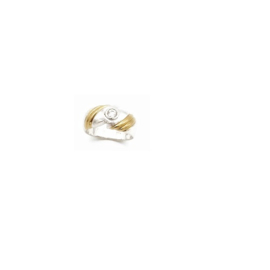 Zilveren ring met cubic zirconia, bicolor