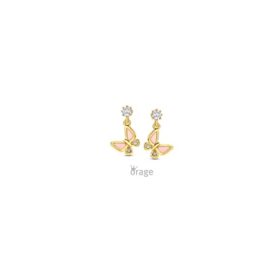 Orage kids plaqué gouden oorbellen vlinders