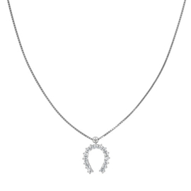 Zilveren ketting met hanger hoefijzer