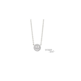 Orage Teenz zilveren ketting met hanger smiley met cubic zirconia