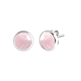 Engelsrufer zilveren oorbellen Powerfull Stone roze quarts