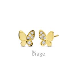 Orage Kids plaqué gouden oorbellen vlinder