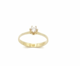 Ring met cubic zirconia in plaqué goud