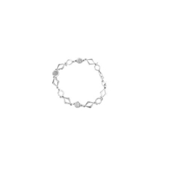 Orage zilveren armband met ronde, cirkelvormige en ruitvormige schakels en cubic zirconia
