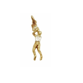 Hanger baskerspeler in bicolor goud
