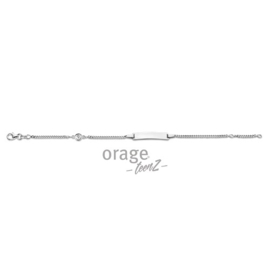 Orage Teenz zilveren armbandje met plaatje en cubic zirconia