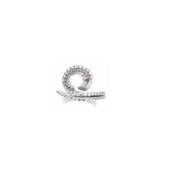 Zilveren ring met lila cubic zirconia