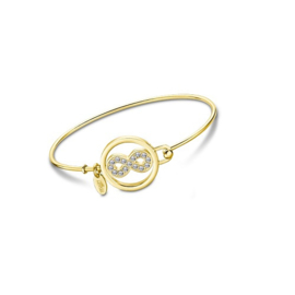 Lotus Style edelstalen armband met infinity, geel verguld