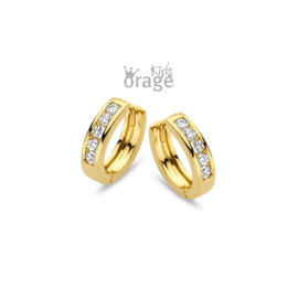 Orage Kids plaqué gouden klapcreooltjes met cubic zirconia