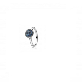 Zinzi zilveren ring met blauwe cubic zirconia